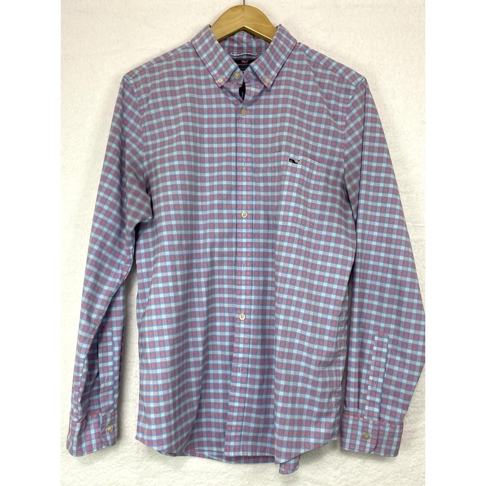 Vineyard Vines Men's Long Sleeve‎ Logo Plaid Shirt  TUCKER SHIRT Medium SLIM Fit